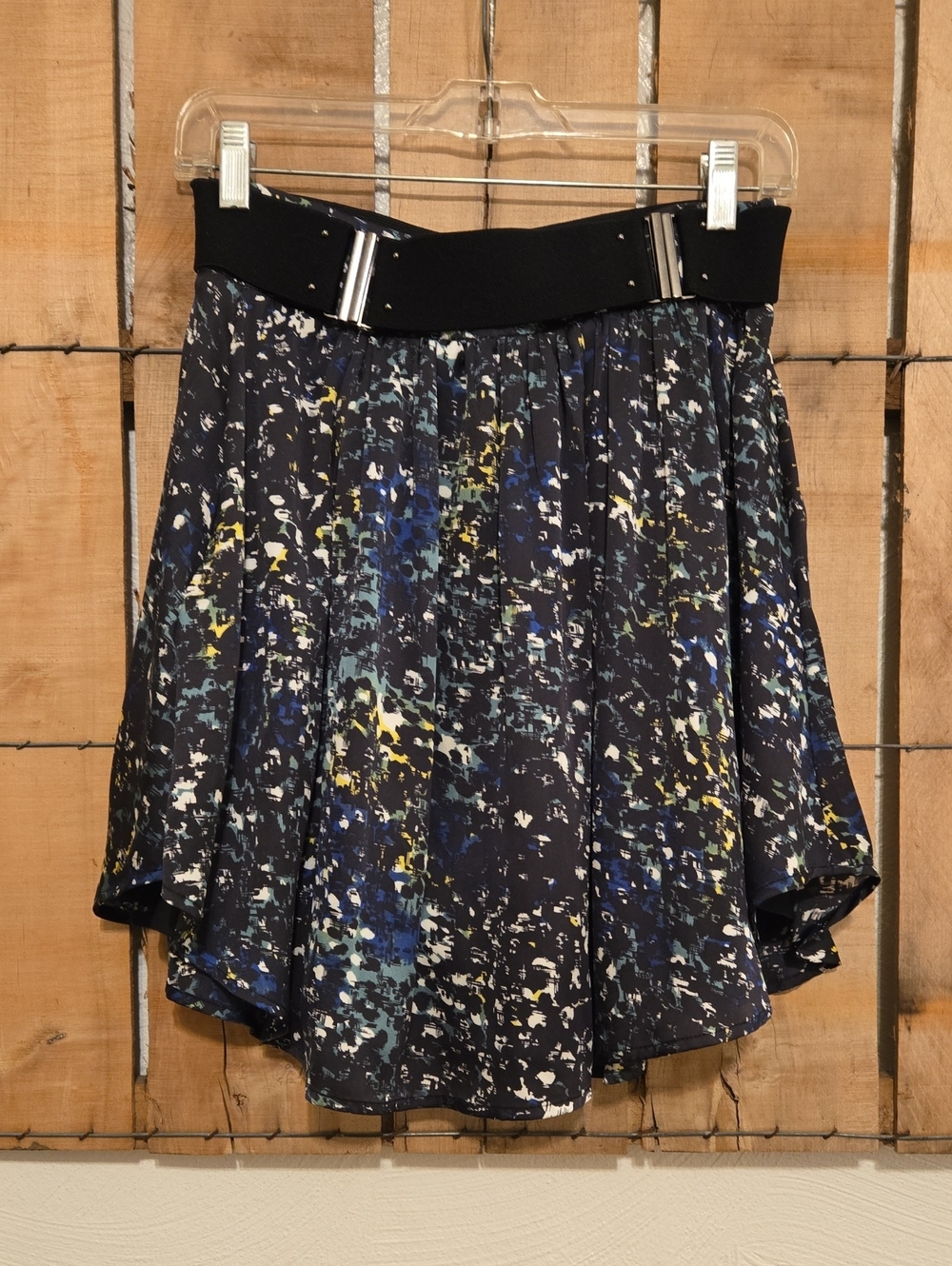 BCBG Patterned And Belted Skater Skirt